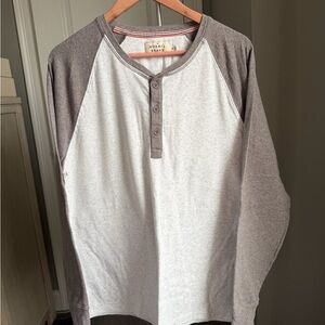 The Normal Brand Men's Gray Henley Long Sleeve Shirt